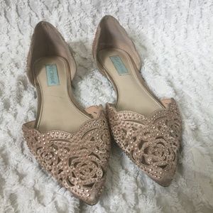 Blue by Betsey Johnson D'Orsay Embellished Flats